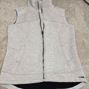 Betsey Johnson Light Gray Sleeveless Zip-Up Top